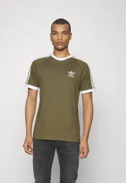 Adidas Originals 3 Stripes Tee Unisex - Print T-Shirt - Olive Strata