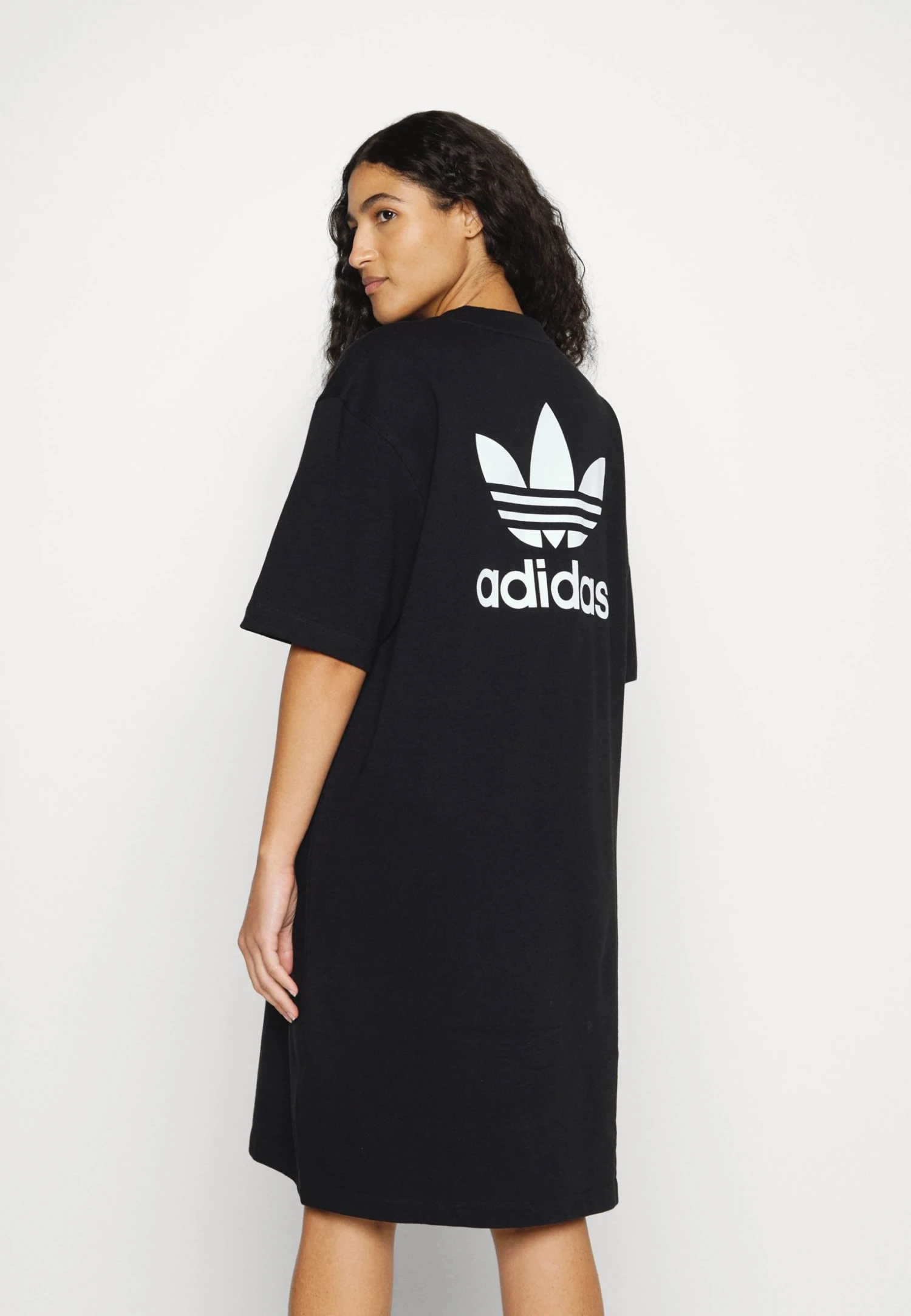 Adidas Originals Adicolor Classics Big Trefoil Tee Dress - Jersey Dress - Black 6 Adidas Originals Adicolor Classics Big Trefoil Tee Dress - Jersey Dress - Black - Image 4