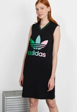 Adidas Originals Adicolor 70S V Neck Dress - Day Dress - Black