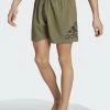 Adidas Sportswear Big LogoClx Short-Length - Swimming Shorts - Olive Strata Black