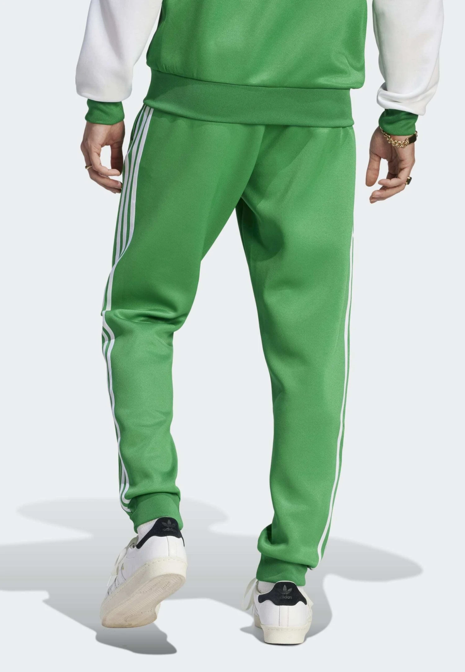 Adidas Originals Adicolor Classics+ Sst - Tracksuit Bottoms - Green Silver Metallic White 4 Adidas Originals Adicolor Classics+ Sst - Tracksuit Bottoms - Green Silver Metallic White - Image 2
