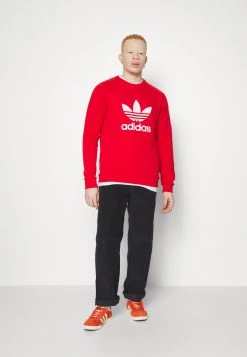 Adidas Originals Trefoil Crew - Sweatshirt - Better Scarlet -Adidas Shop 0f52360a98064a27bec69c0bd42f8b44