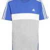 Adidas Sportswear Tiberio 3-Colorblock - Print T-Shirt - Semi Lucid Blue /Medium Grey Heather/White