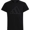 Adidas Sportswear Train Essentials Aeroready Regular Fit Logo Tr - Print T-Shirt - Black White