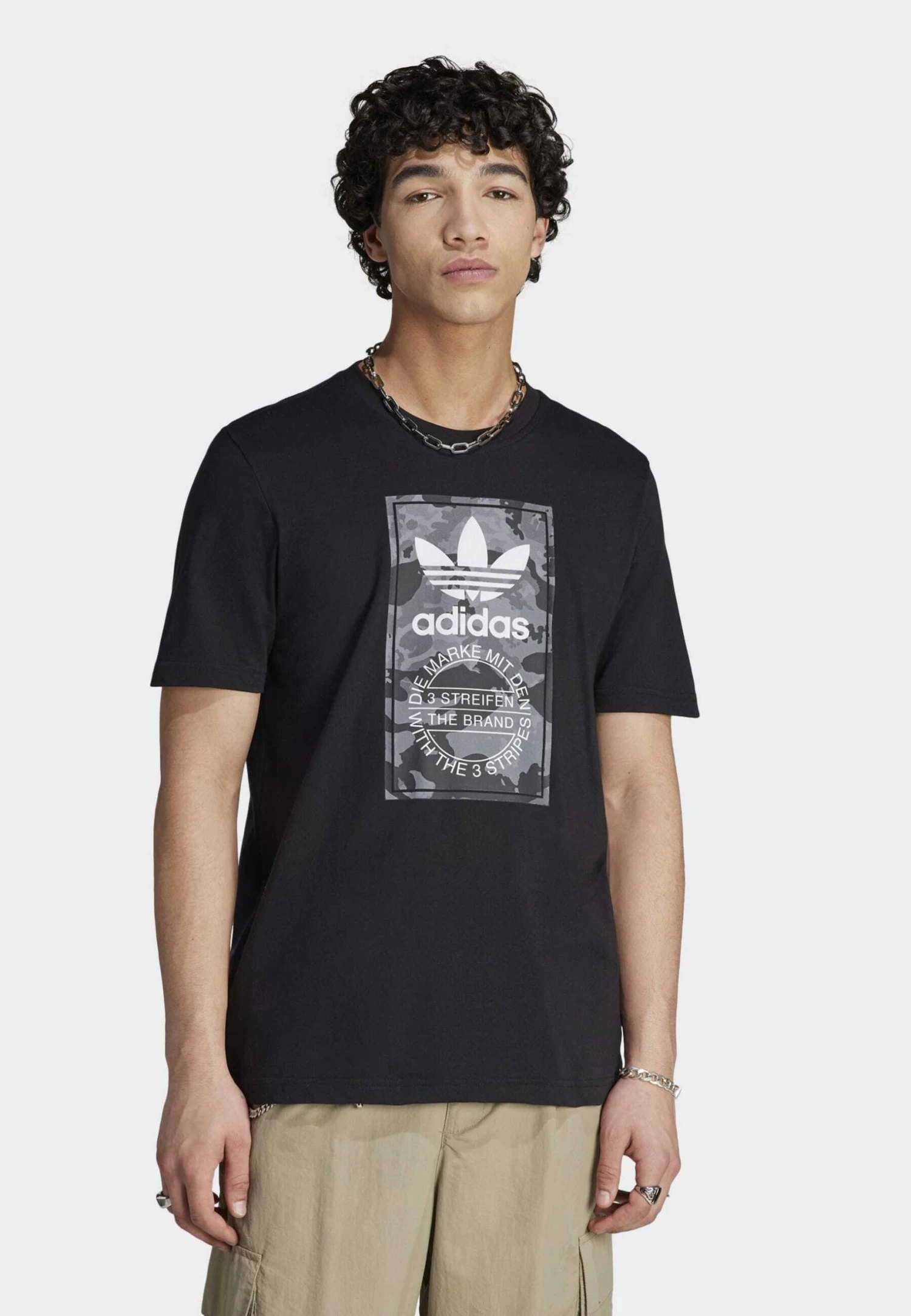 Adidas Originals Graphics Camo Tongue Label- Print T-Shirt - Black 3 Adidas Originals Graphics Camo Tongue Label- Print T-Shirt - Black