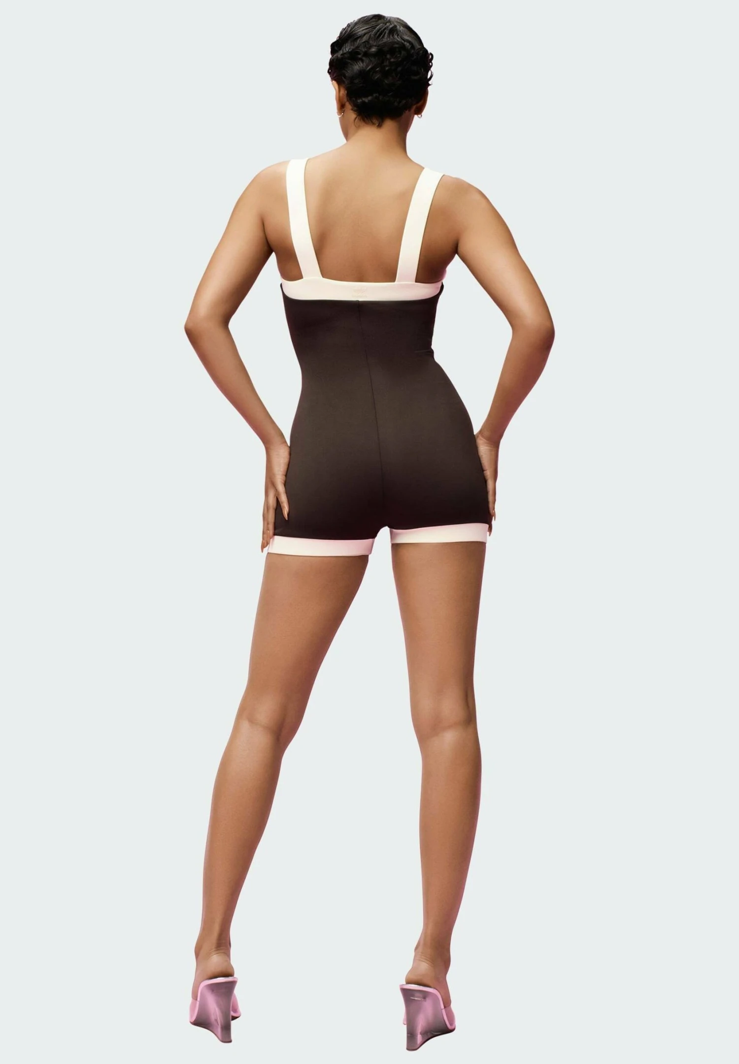 Adidas Originals Ivy Park 60S Swim Unitard - Swimsuit - Dark Brown Cream White 4 Adidas Originals Ivy Park 60S Swim Unitard - Swimsuit - Dark Brown Cream White - Image 2