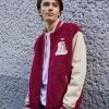 Adidas Originals Varsity Jacket - Bomber Jacket - Legacy Burgundy