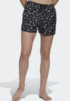 Adidas Sportswear Logo Print - Swimming Shorts - Black White