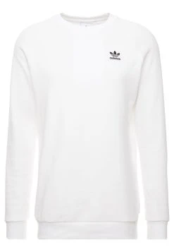 Adidas Originals Essential Crew - Sweatshirt - White/Black -Adidas Shop 235ba7770b2f4eb684eaeaa56d06dd26