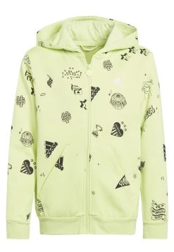 Adidas Sportswear Love Allover Print - Zip-Up Sweatshirt - Pulse Lime Black White