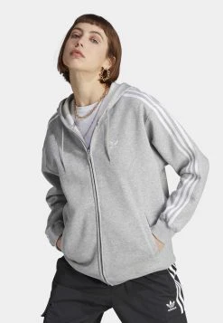 Adidas Originals Adicolor Classics 3-Stripes- Zip-Up Sweatshirt - Medium Grey Heather