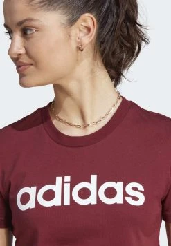 Adidas Sportswear W Lin T - Print T-Shirt - Shadow Red/White -Adidas Shop 35bb4314c1e7445fb1ce54b0ffc694f3