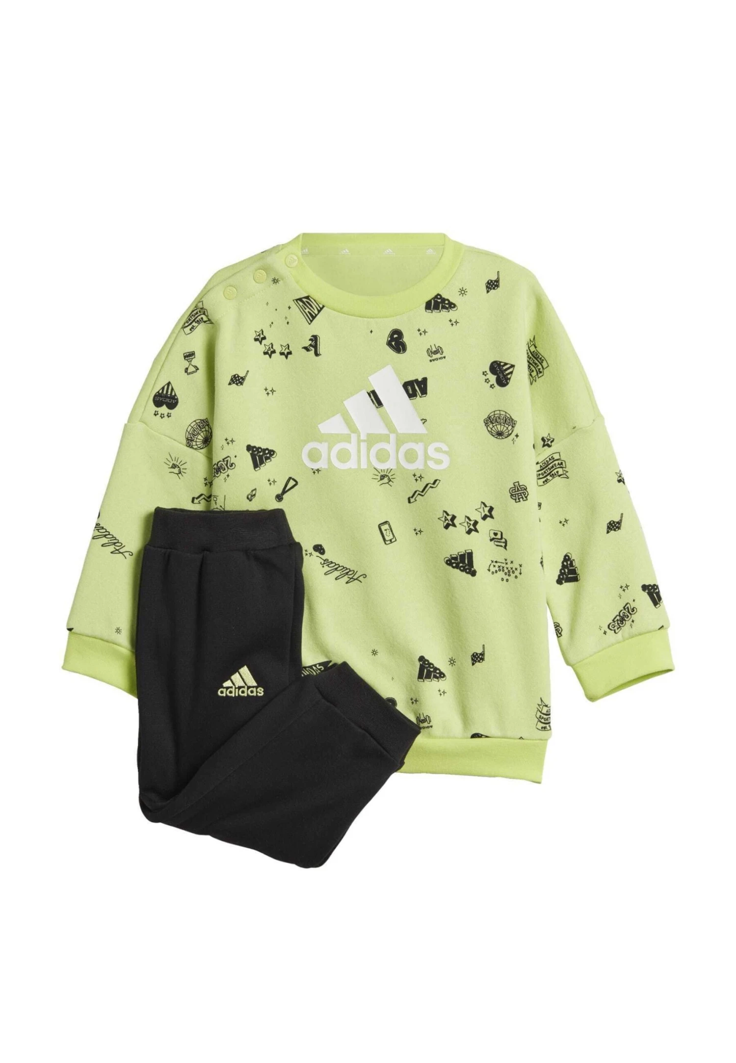 Adidas Sportswear Brand Love Crew Set - Tracksuit Bottoms - Pulse LimeBlack 8 Adidas Sportswear Brand Love Crew Set - Tracksuit Bottoms - Pulse LimeBlack - Image 6