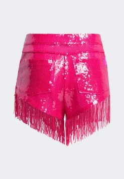 Adidas Originals Sequin With Fringe - Shorts - Shock Pink -Adidas Shop 3c7e2bfac4524e288c87ef38607f6ea9