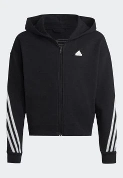 Adidas Sportswear Stripes Full Zip Hoodie - Zip-Up Sweatshirt - Black White -Adidas Shop 3e9c3849587b449dbe7faa2658a8936c
