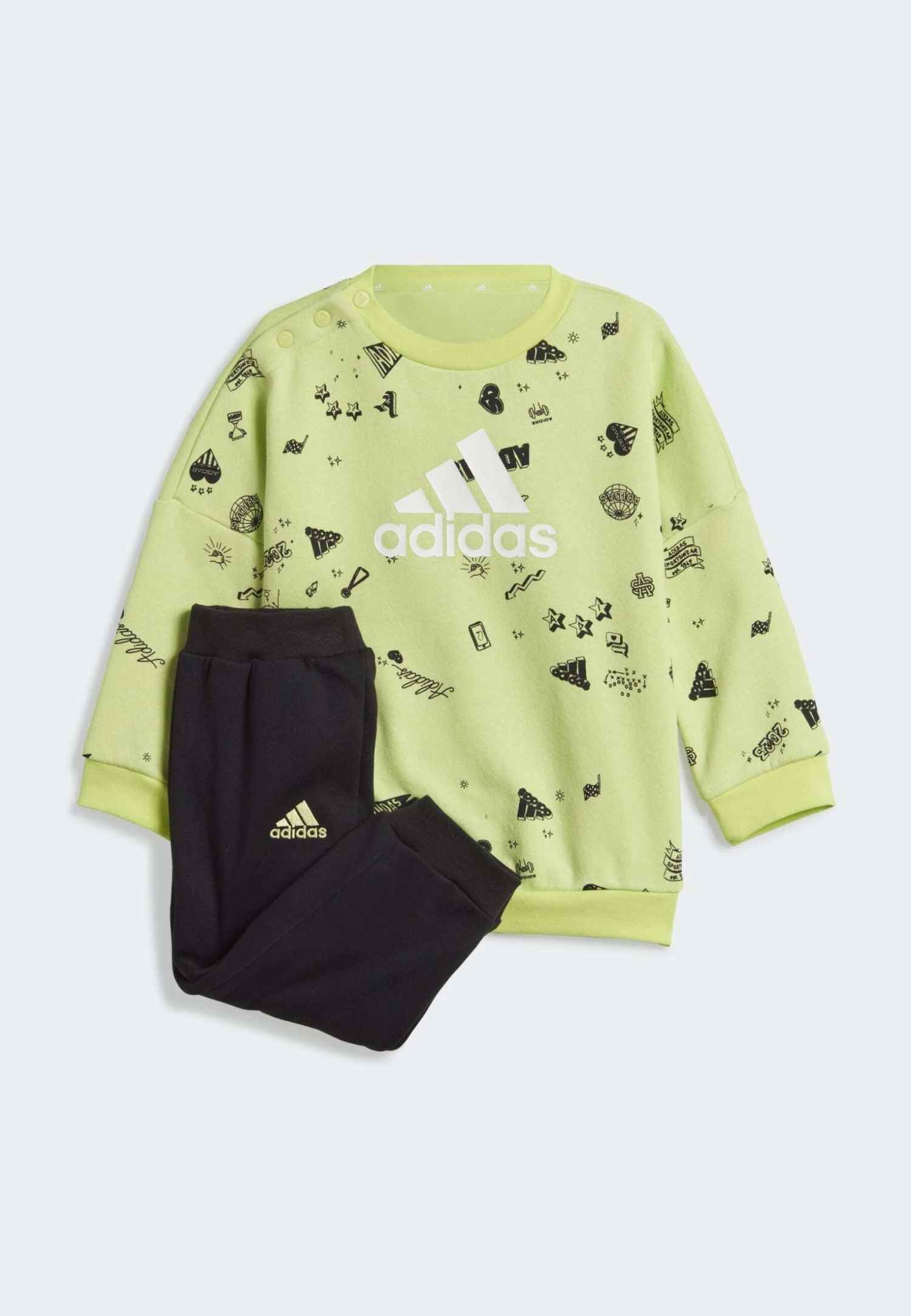 Adidas Sportswear Brand Love Crew Set - Tracksuit Bottoms - Pulse LimeBlack 9 Adidas Sportswear Brand Love Crew Set - Tracksuit Bottoms - Pulse LimeBlack - Image 7