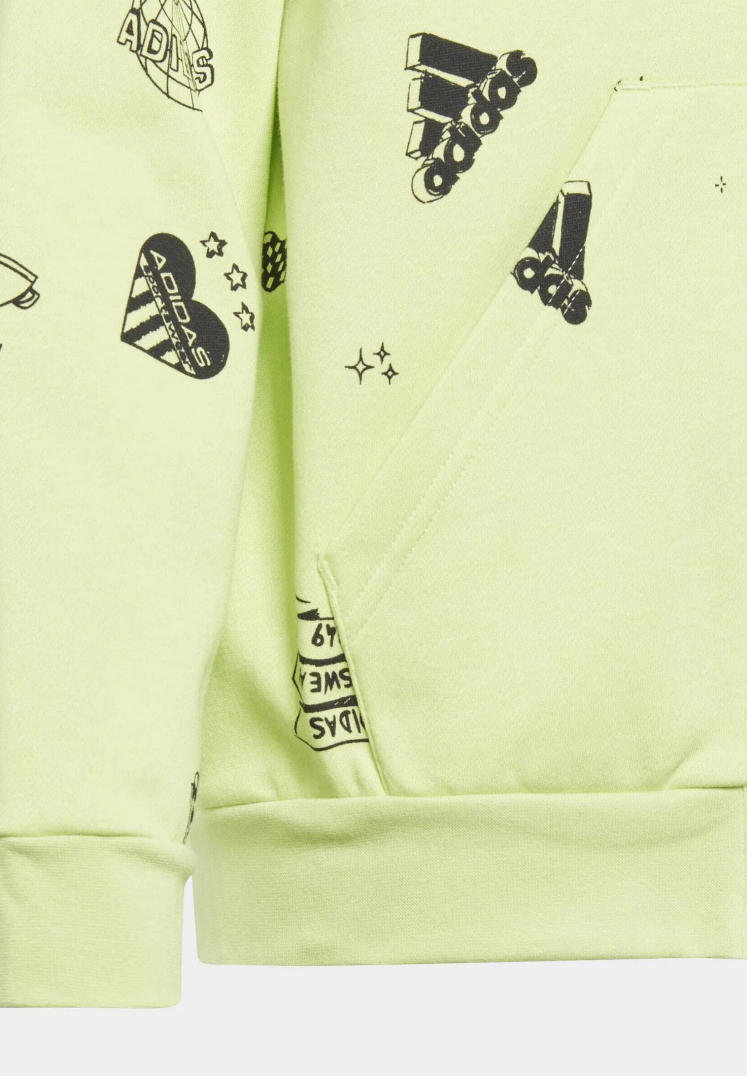 Adidas Sportswear Love Allover Print - Zip-Up Sweatshirt - Pulse Lime Black White 6 Adidas Sportswear Love Allover Print - Zip-Up Sweatshirt - Pulse Lime Black White - Image 4