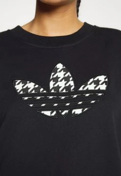 Adidas Originals Houndstooth Trefoil Infill Graphic - Sweatshirt - Black -Adidas Shop 41c617e09e3944c387910d28954422ff