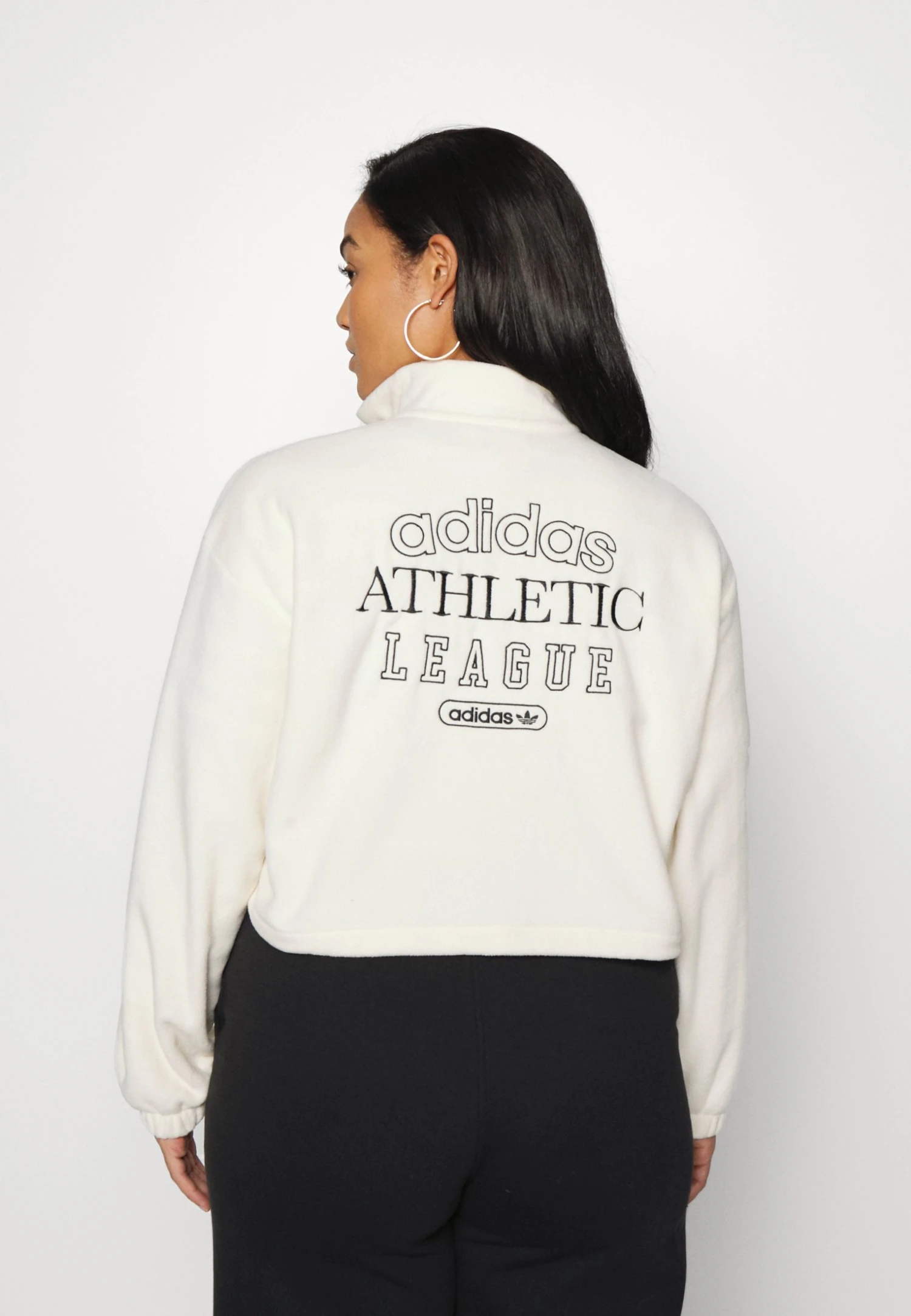 Adidas Originals Cropped - Fleece Jumper - White 5 Adidas Originals Cropped - Fleece Jumper - White - Image 3