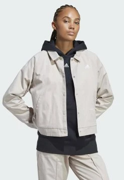 Adidas Sportswear With Healing Crystals Inspired Graphics - Summer Jacket -Taupe White -Adidas Shop 4d5acaa73ea44faf8a1629314adeaadf