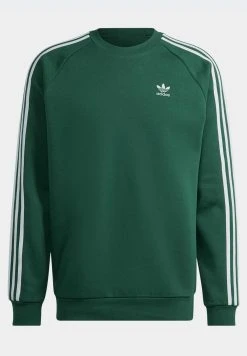 Adidas Originals 3-Stripes Crew - Sweatshirt - Dark Green -Adidas Shop 52b915ff4fc6432fbba5dd70fa911f9f