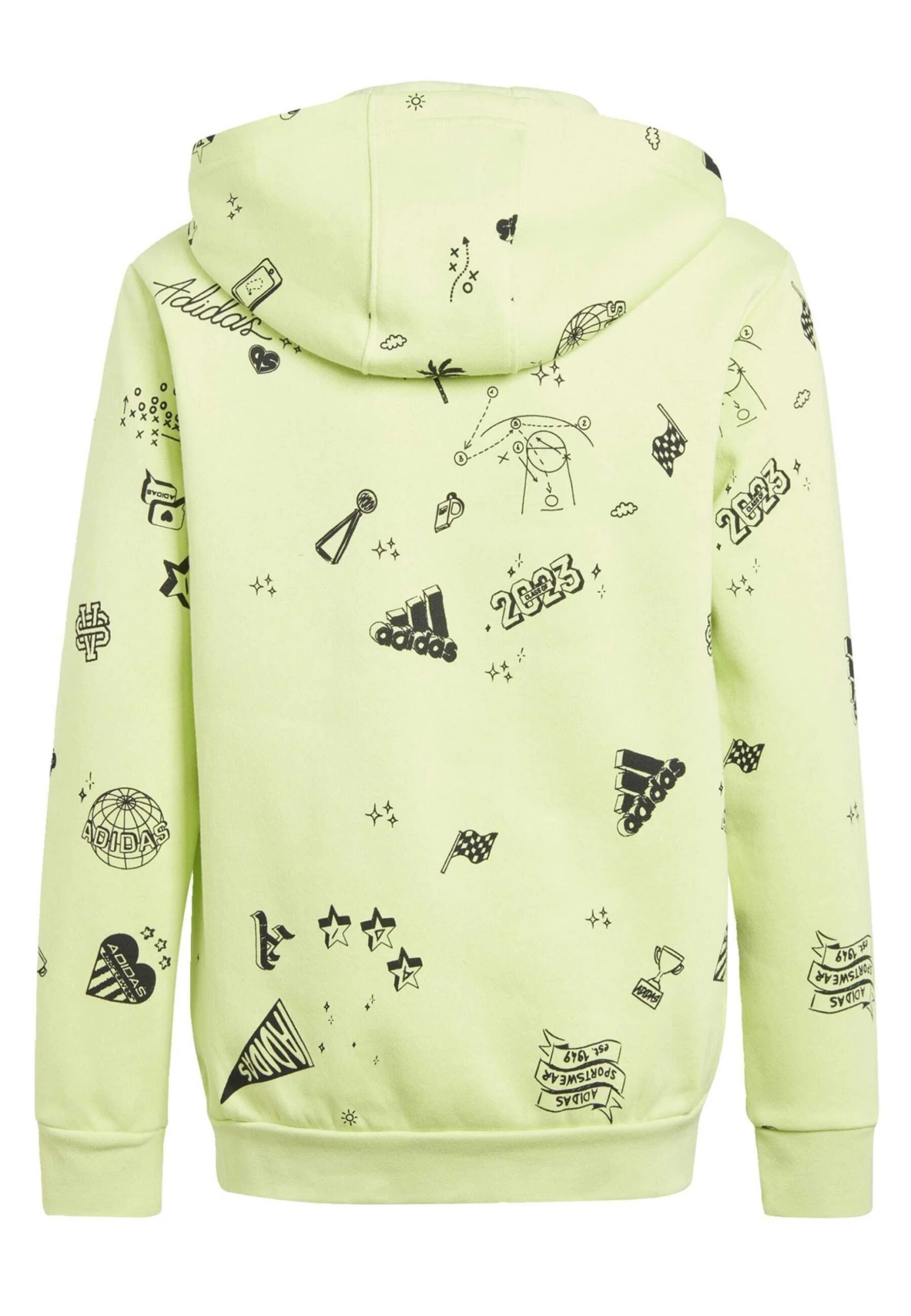 Adidas Sportswear Love Allover Print - Zip-Up Sweatshirt - Pulse Lime Black White 4 Adidas Sportswear Love Allover Print - Zip-Up Sweatshirt - Pulse Lime Black White - Image 2