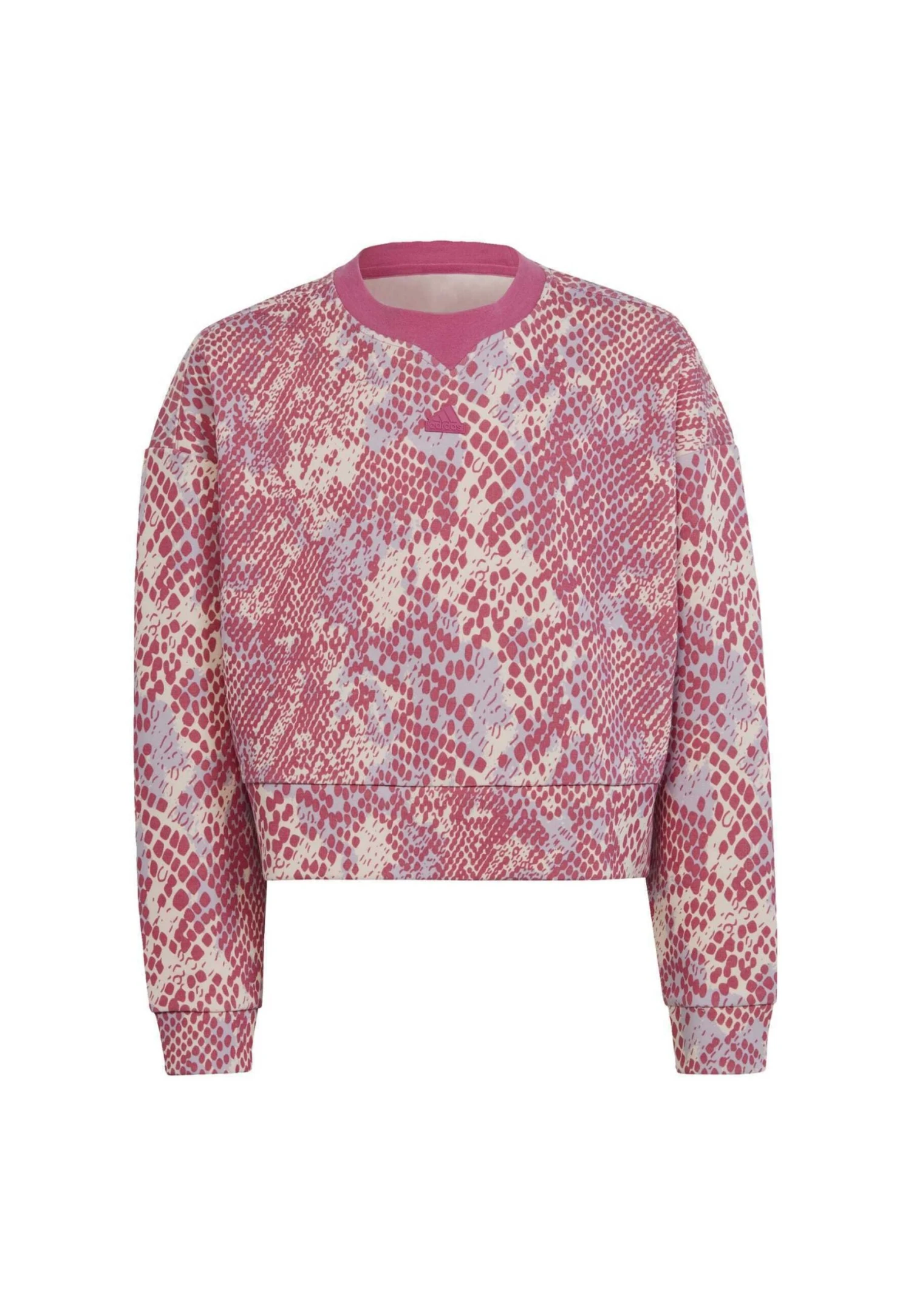 Adidas Sportswear Future Icons Allover Print- Sweatshirt - Quartz Silver Dawn Preloved Fuchsia 3 Adidas Sportswear Future Icons Allover Print- Sweatshirt - Quartz Silver Dawn Preloved Fuchsia