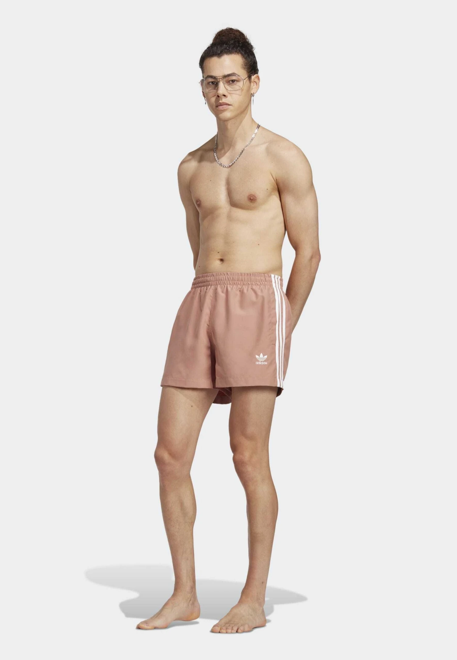Adidas Originals 3-Stripes - Swimming Shorts - Clay Strata White 3 Adidas Originals 3-Stripes - Swimming Shorts - Clay Strata White