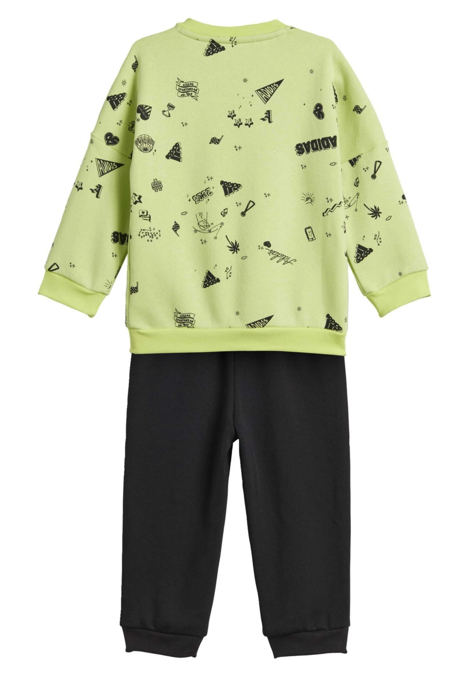 Adidas Sportswear Brand Love Crew Set - Tracksuit Bottoms - Pulse LimeBlack 4 Adidas Sportswear Brand Love Crew Set - Tracksuit Bottoms - Pulse LimeBlack - Image 2