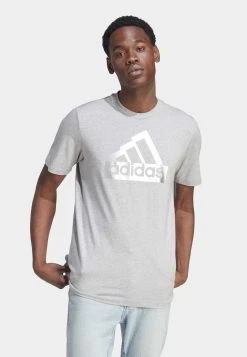 Adidas Sportswear Future Icons Metallic Tee - Print T-Shirt - Medium Grey Heather