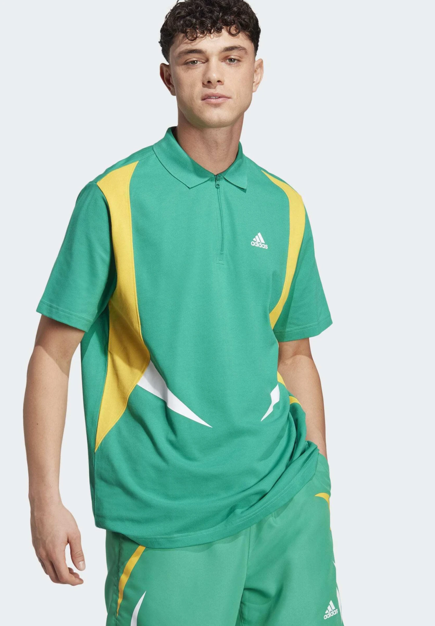 Adidas Sportswear M Cb P - Polo Shirt - Court Green Bold Gold White 3 Adidas Sportswear M Cb P - Polo Shirt - Court Green Bold Gold White