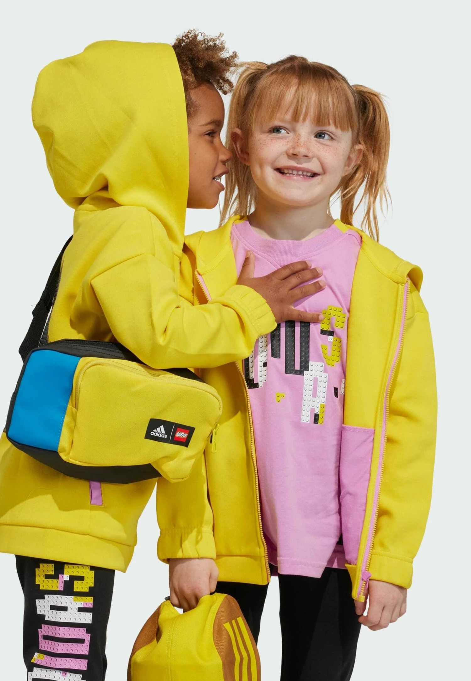 Adidas Sportswear Classic Lego®Hoodie- Zip-Up Sweatshirt - Yellow Black Bliss Orchid 4 Adidas Sportswear Classic Lego®Hoodie- Zip-Up Sweatshirt - Yellow Black Bliss Orchid - Image 2
