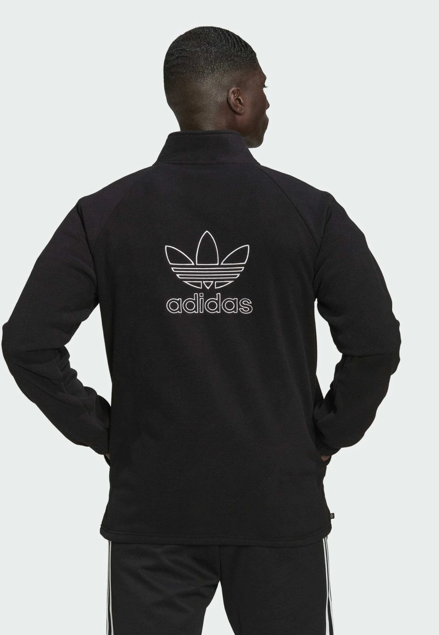 Adidas Originals Trefoil Tedd - Fleece Jacket - Black 4 Adidas Originals Trefoil Tedd - Fleece Jacket - Black - Image 2