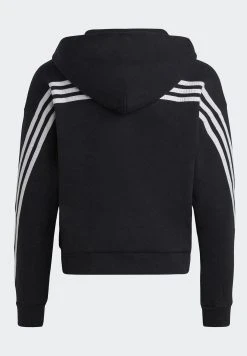 Adidas Sportswear Stripes Full Zip Hoodie - Zip-Up Sweatshirt - Black White -Adidas Shop 6fb254db25054891af7d40764238eee1