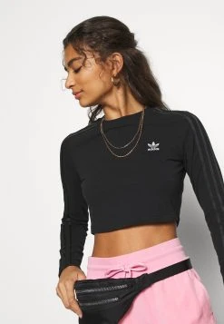 Adidas Originals Crop Tee - Long Sleeved Top - Black -Adidas Shop 706db9bfba8041d3a481f9fc87ef85be