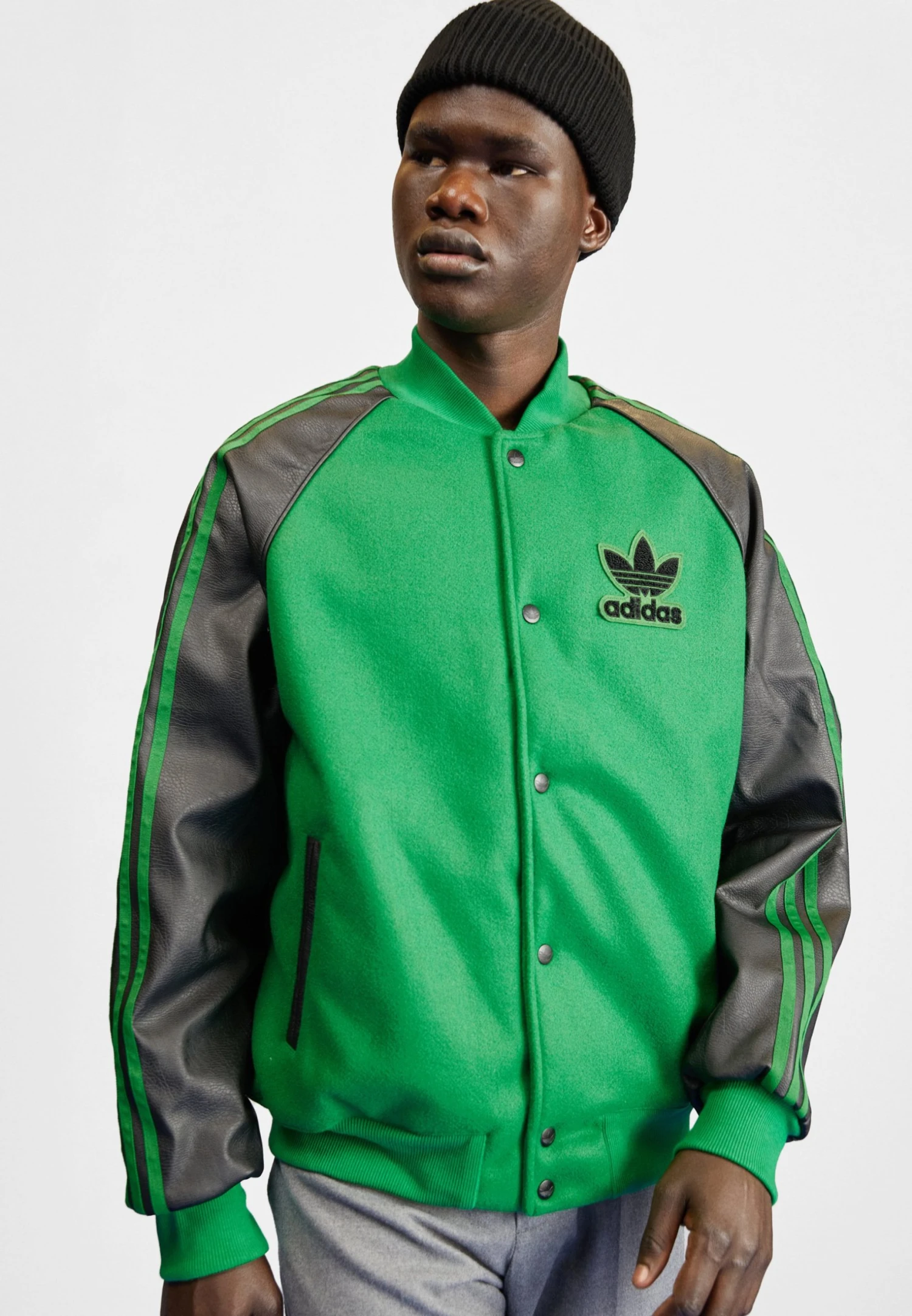 Adidas Originals Varsity - Bomber Jacket - Green/Black 3 Adidas Originals Varsity - Bomber Jacket - Green/Black
