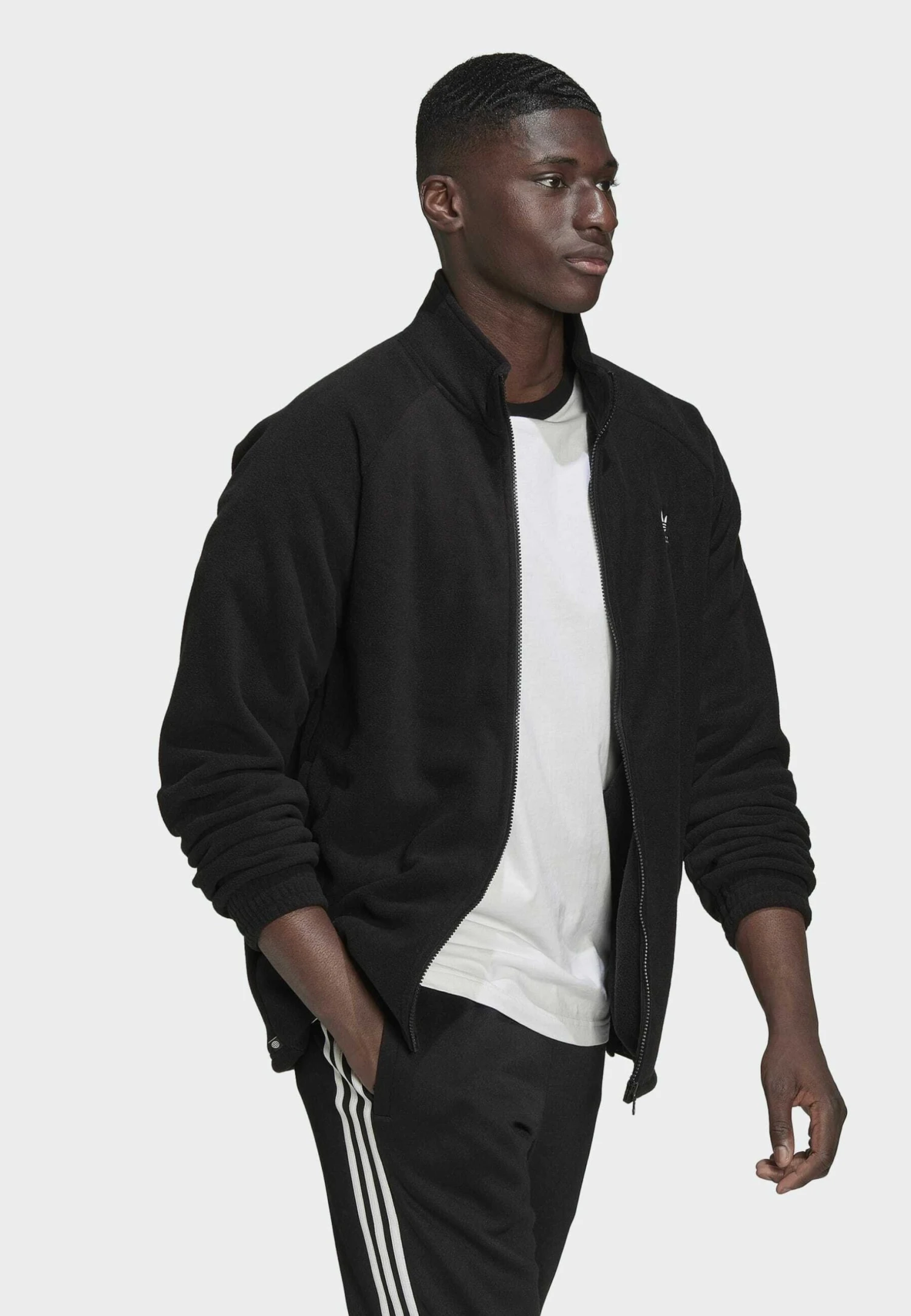 Adidas Originals Trefoil Tedd - Fleece Jacket - Black 5 Adidas Originals Trefoil Tedd - Fleece Jacket - Black - Image 3