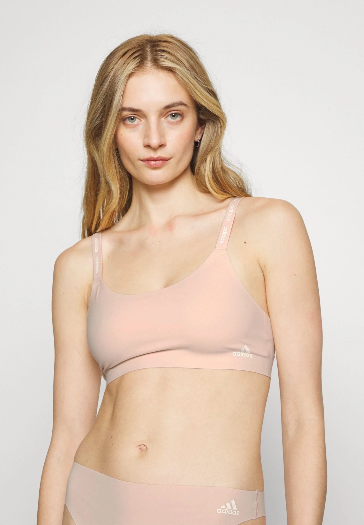 Adidas Sportswear Bustier - Peach Whip/White 3 Adidas Sportswear Bustier - Peach Whip/White