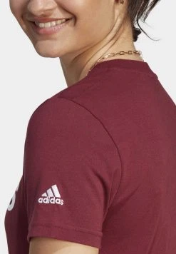 Adidas Sportswear W Lin T - Print T-Shirt - Shadow Red/White