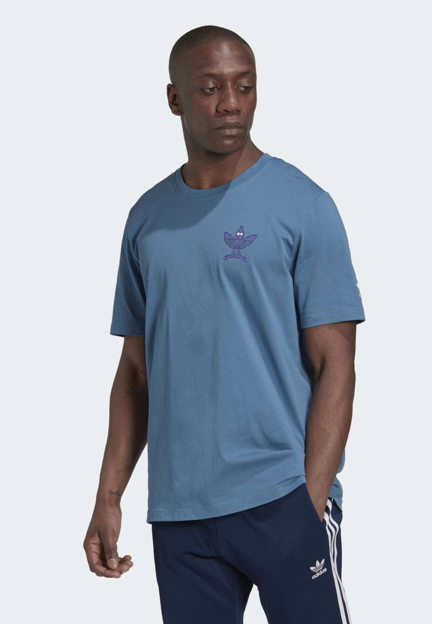 Adidas Originals Fun Ss- Print T-Shirt - Altered Blue White 3 Adidas Originals Fun Ss- Print T-Shirt - Altered Blue White