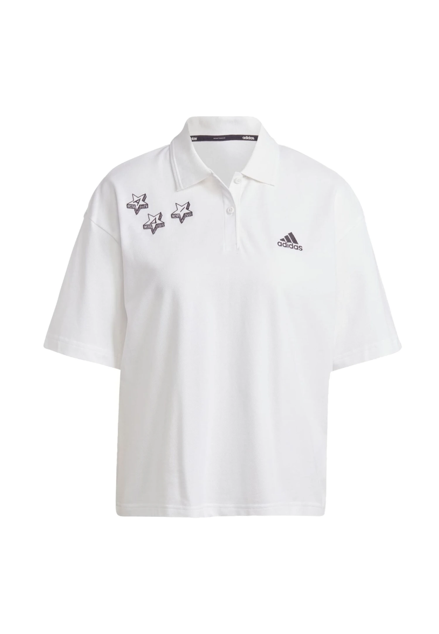 Adidas Sportswear Embroidery - Polo Shirt - White Black 7 Adidas Sportswear Embroidery - Polo Shirt - White Black - Image 5
