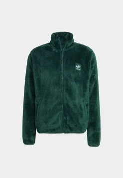 Adidas Originals EssTt Fluffy - Fleece Jacket - Dark Green -Adidas Shop 931205edb8584c109518d7cae704340e