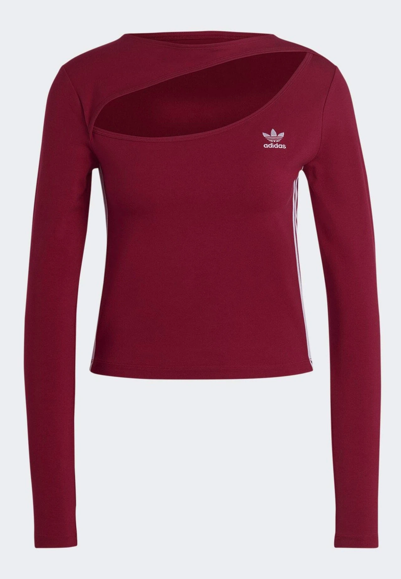 Adidas Originals Cut Out - Long Sleeved Top - Legacy Burgundy 4 Adidas Originals Cut Out - Long Sleeved Top - Legacy Burgundy - Image 2