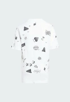 Adidas Sportswear Brand Love Allover Print - Print T-Shirt - White Black -Adidas Shop 9825bddaa68a452c8ffc80bea8a82909
