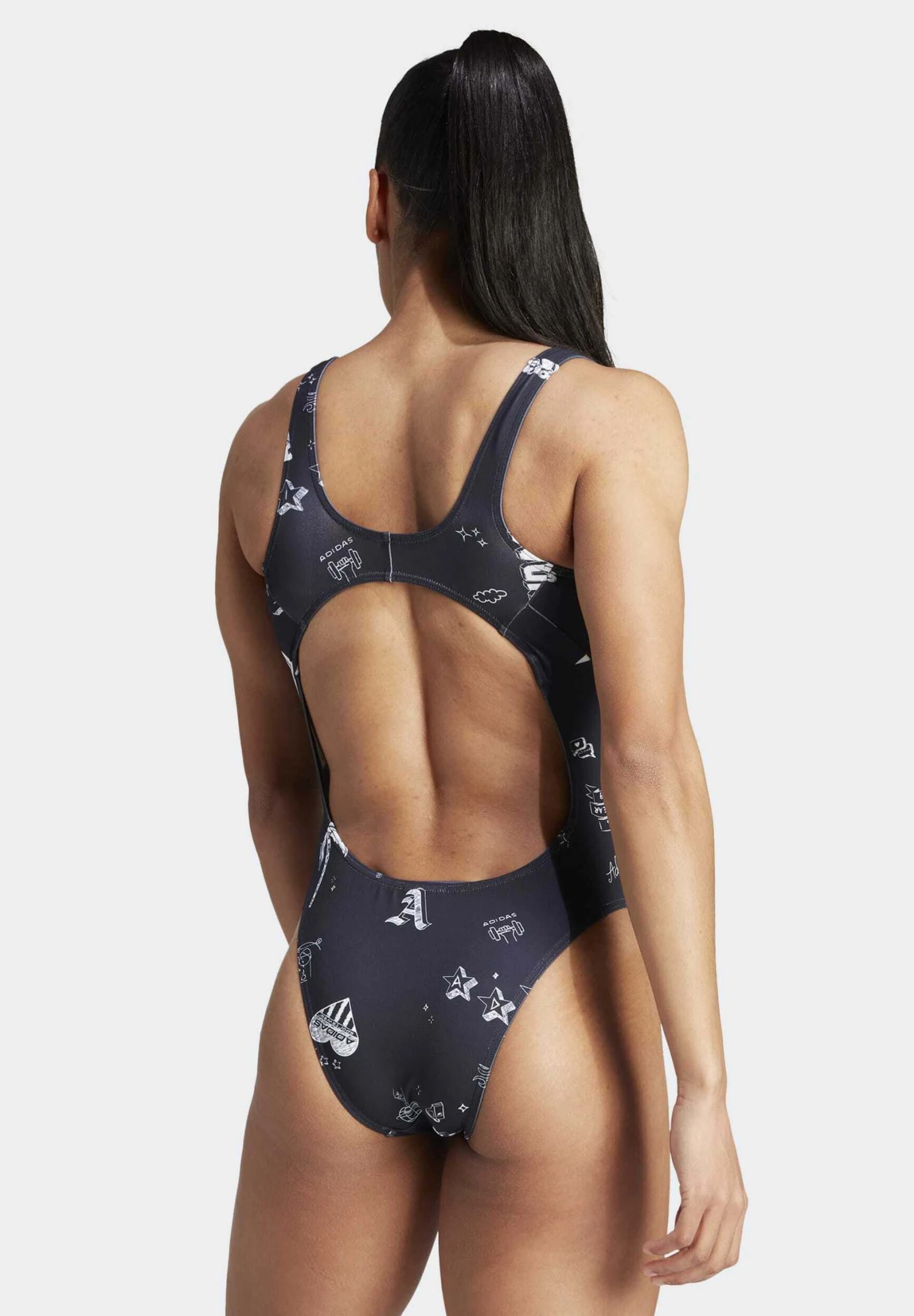 Adidas Sportswear Brand Love Franchise - Swimsuit - Black/White 4 Adidas Sportswear Brand Love Franchise - Swimsuit - Black/White - Image 2