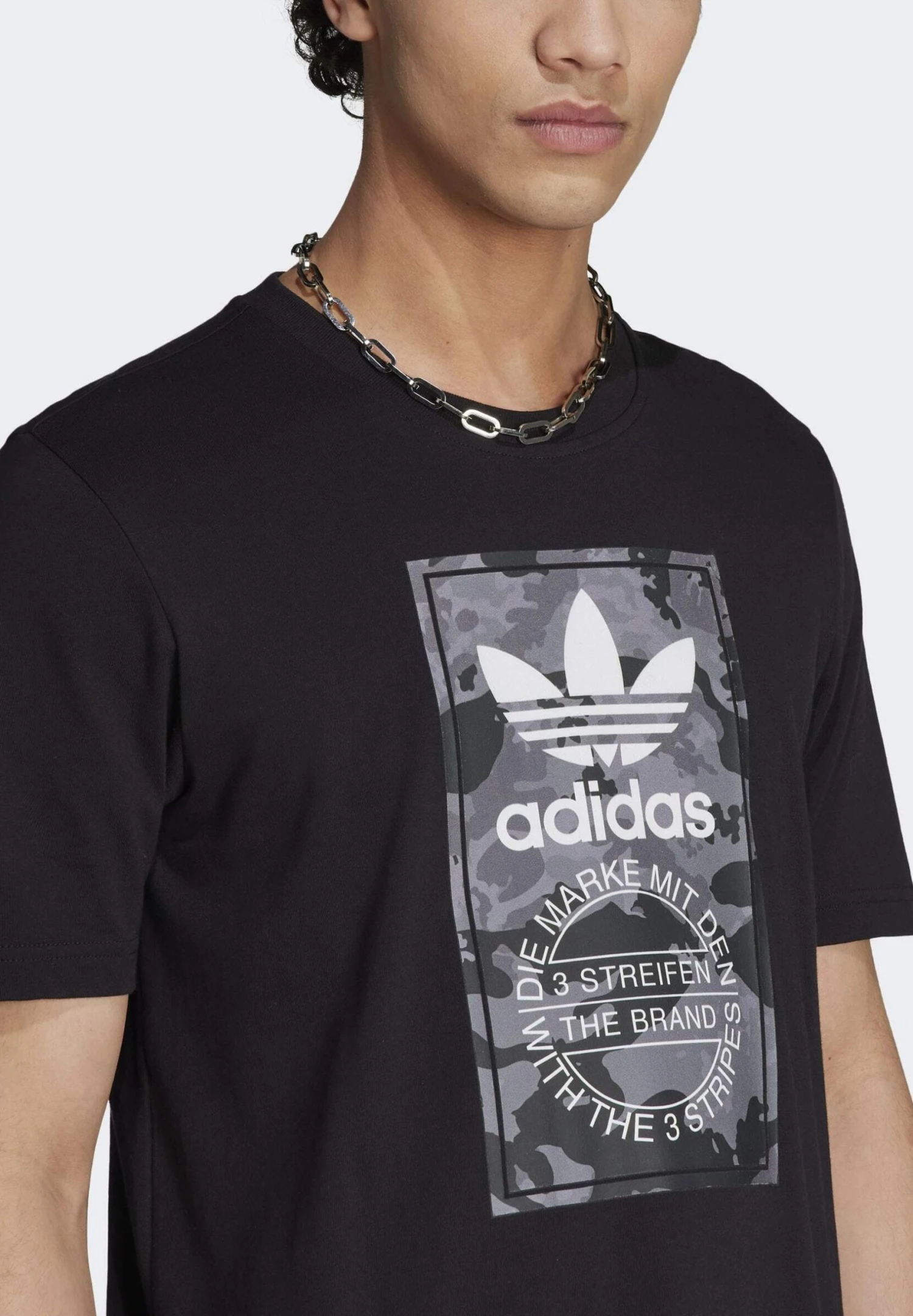 Adidas Originals Graphics Camo Tongue Label- Print T-Shirt - Black 5 Adidas Originals Graphics Camo Tongue Label- Print T-Shirt - Black - Image 3