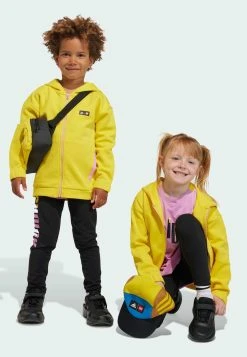 Adidas Sportswear Classic Lego®Hoodie- Zip-Up Sweatshirt - Yellow Black Bliss Orchid