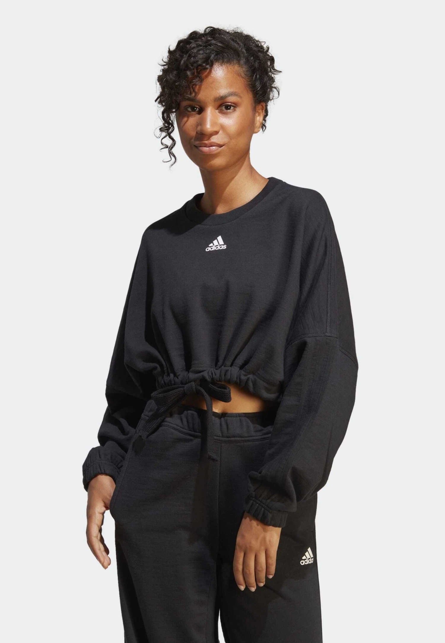 Adidas Sportswear Dance Cropped Versatile- Sweatshirt - Black Black 3 Adidas Sportswear Dance Cropped Versatile- Sweatshirt - Black Black