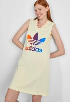 Adidas Originals Adicolor 70S V Neck Dress - Day Dress - White