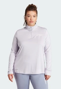 Adidas Sportswear Terrex Multi Half Zip Long Sleeve - Long Sleeved Top - Silver Dawn White